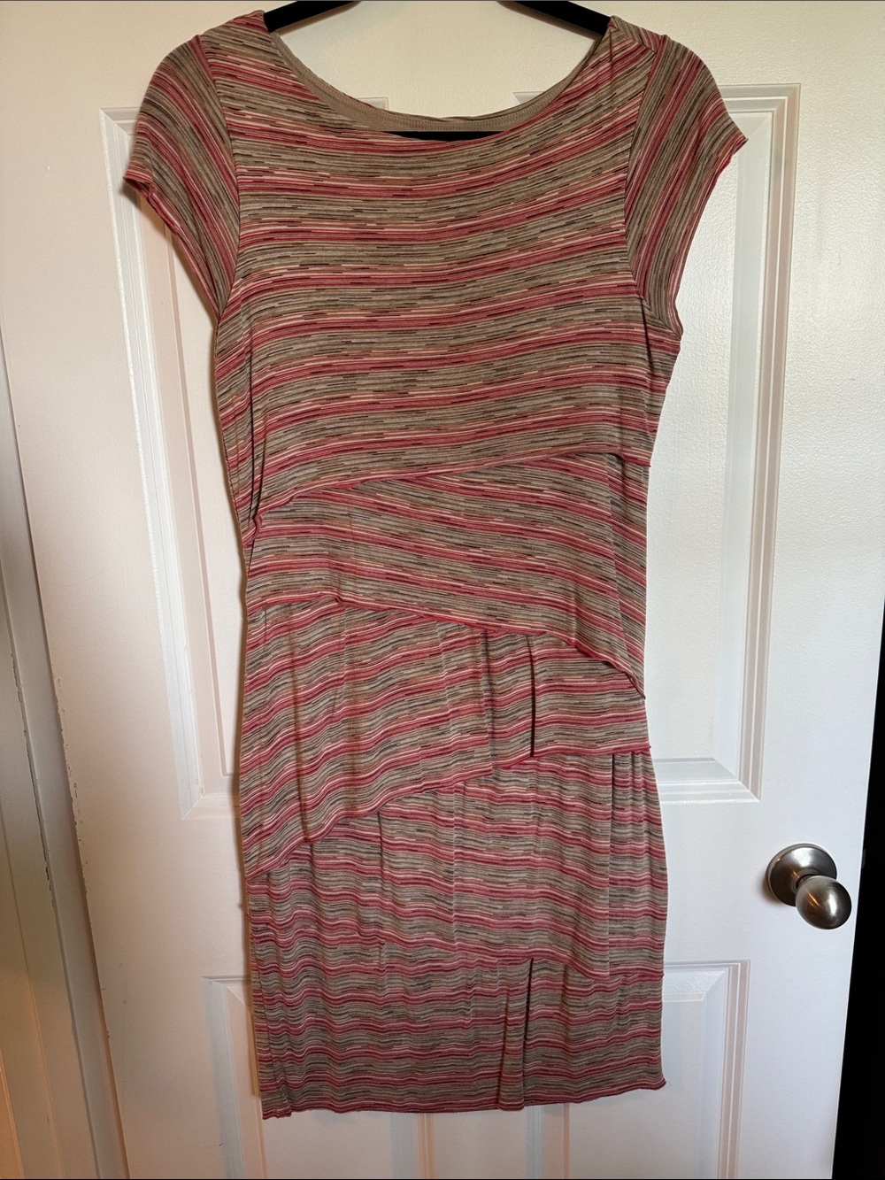 Bailey 44 Striped Midi Dress in Pink and Gray